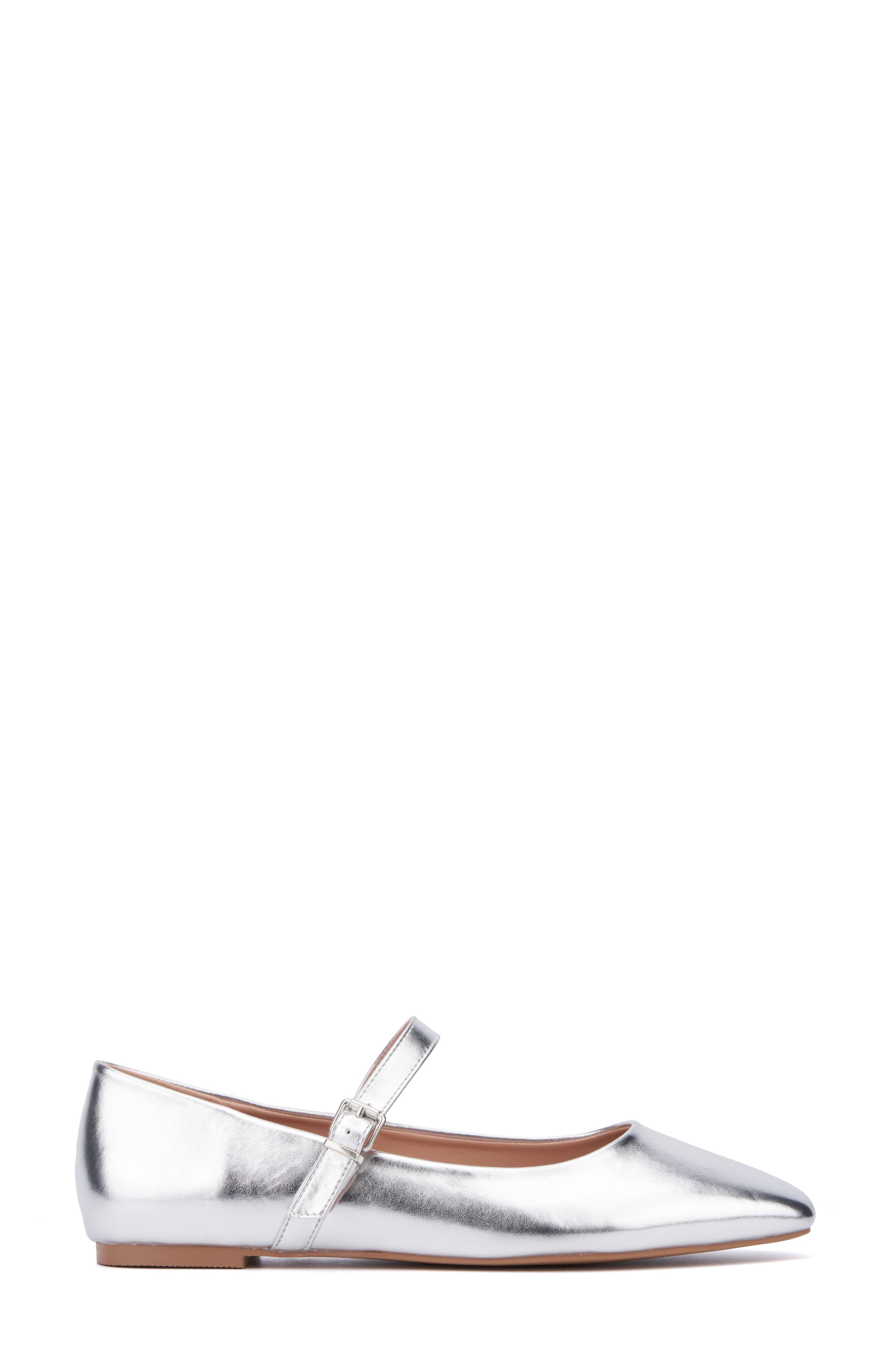 NEW YORK AND COMPANY Page Mary Jane Ballet Flat, Alternate, color, Silver Metallic