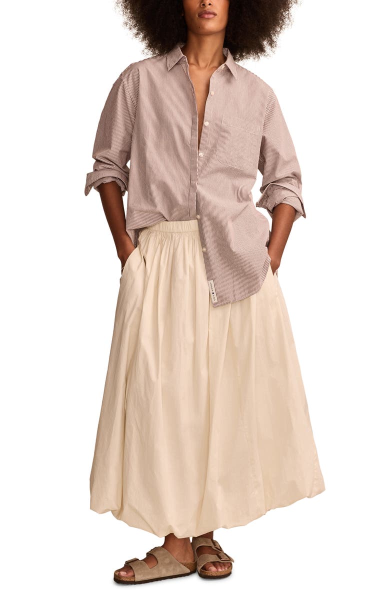 Lucky Brand Stripe Oversize Button Back Cotton Button-Up Shirt, Alternate, color,