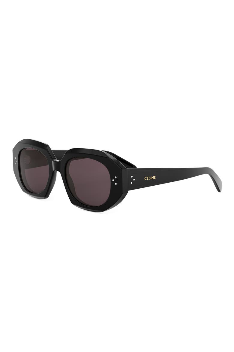 Bold 3 Dots 52mm Geometric Sunglasses, Alternate, color, SHINY BLACK / VIOLET