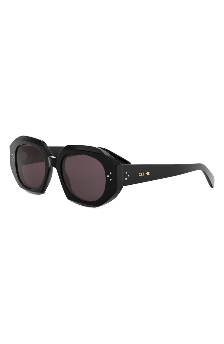 CELINE Bold 3 Dots 52mm Geometric Sunglasses, Alternate, color, Shiny Black / Violet