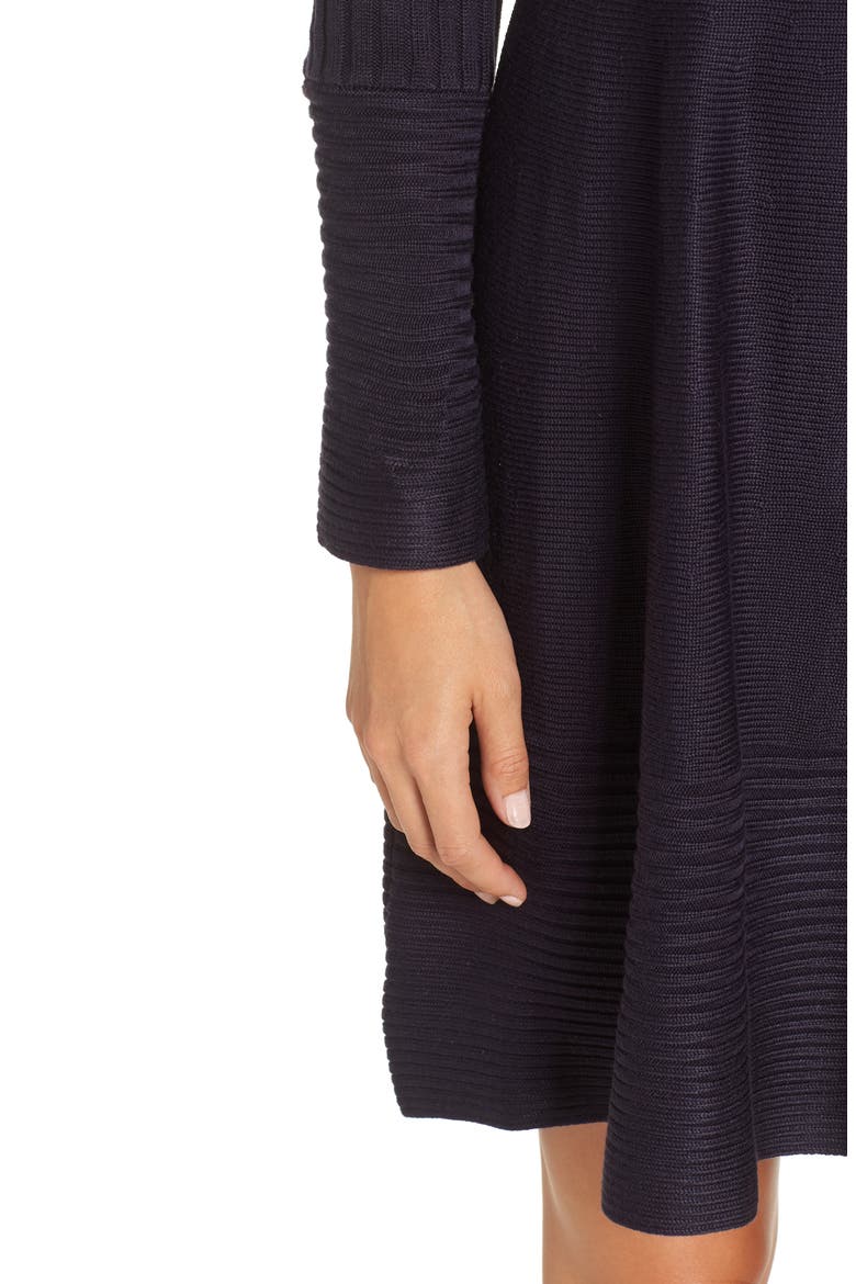 Turtleneck Sweater Dress, Alternate, color, NAVY