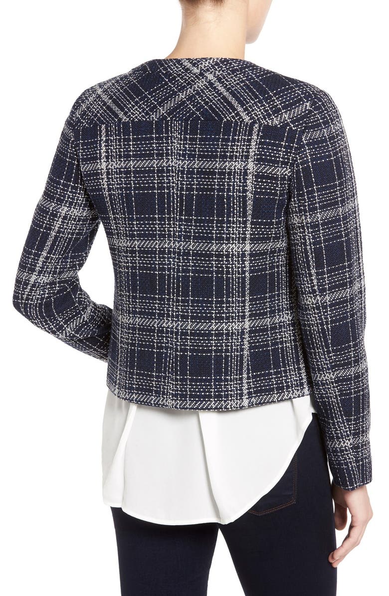 Halogen<sup>®</sup> Zip Front Tweed Jacket, Alternate, color, 