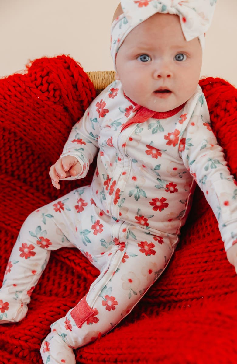 Copper Pearl Noel Zip-Up Footie Pajamas, Alternate, color, Noel