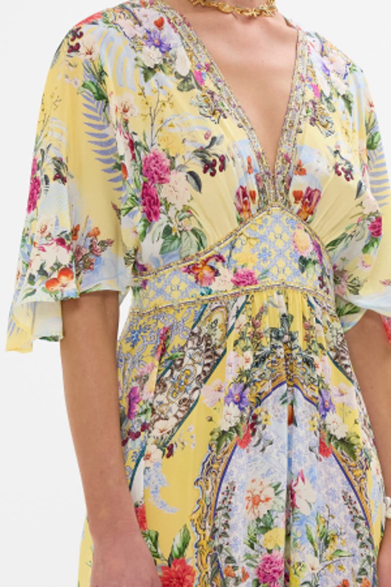 Waisted Dress With Hem Ruffle Flor Fantastica, Alternate, color, Flor Fantastica