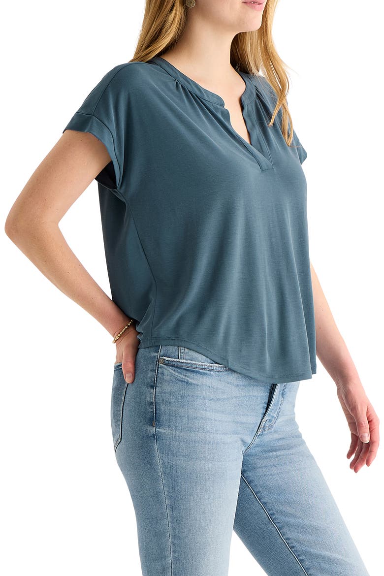 Sandwash Notch Top, Alternate, color, DARK DENIM