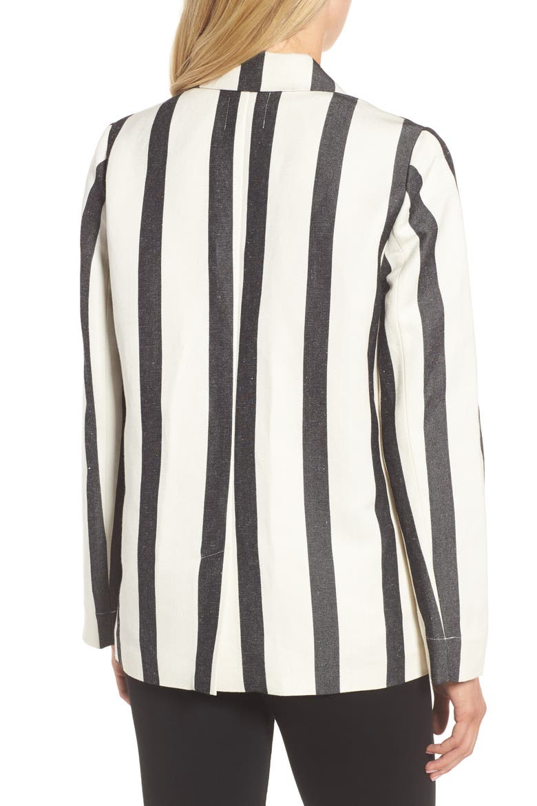 Stripe Blazer, Alternate, color, BLACK- IVORY BOLD STRIPE