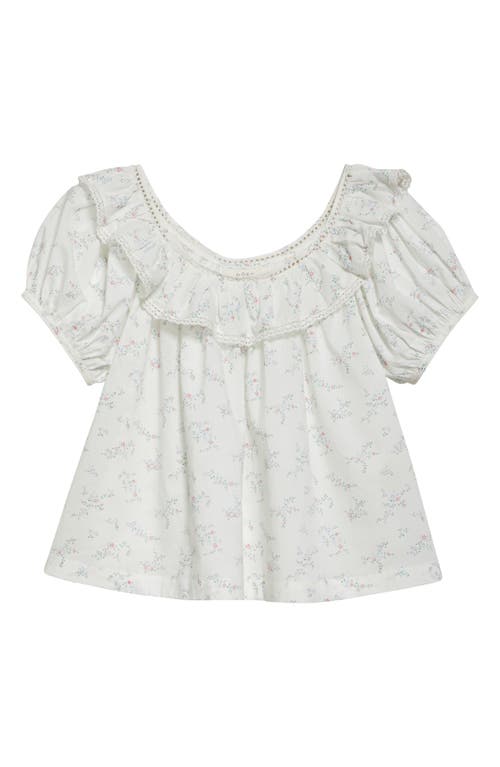DOEN DÔEN SILVIE FLORAL PUFF SLEEVE ORGANIC COTTON
