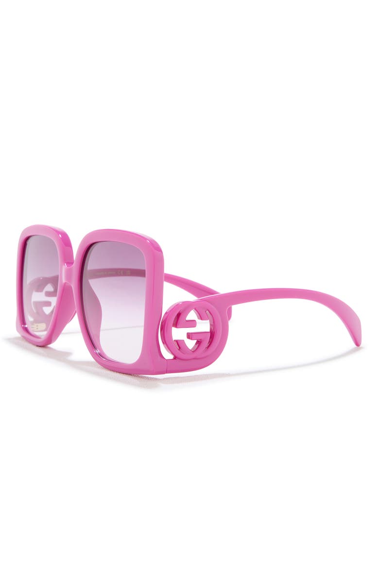Gucci 58mm Square Sunglasses, Alternate, color, Fuchsia Fuchsia Violet