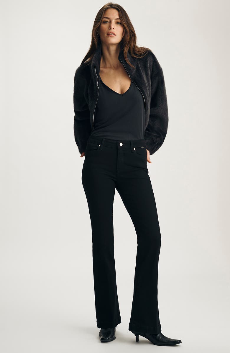 Mavi Jeans Sydney Mid Rise Flare Jeans, Alternate, color, Double Black Gold Premium