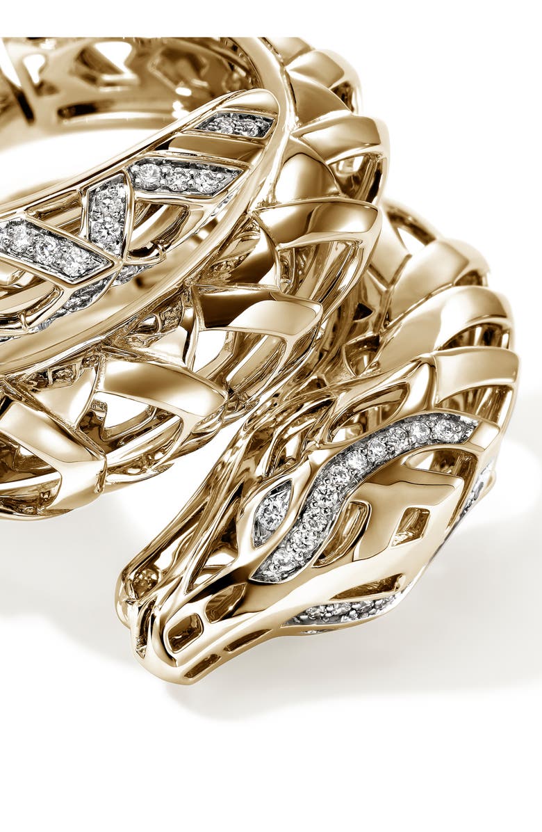 John Hardy Naga Ring in 14K Gold & Diamonds, Alternate, color, Gold