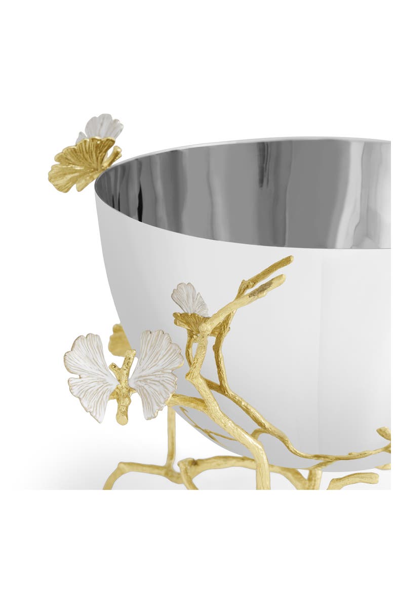 Butterfly Ginkgo Serving Bowl, Alternate, color, GOLD/ SILVER