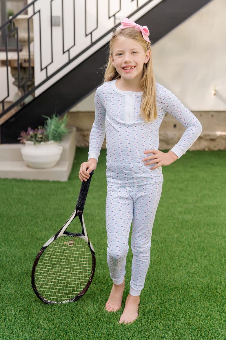 Alden Girls' Pajama Pant Set, Alternate, color, Tennis Match Pink