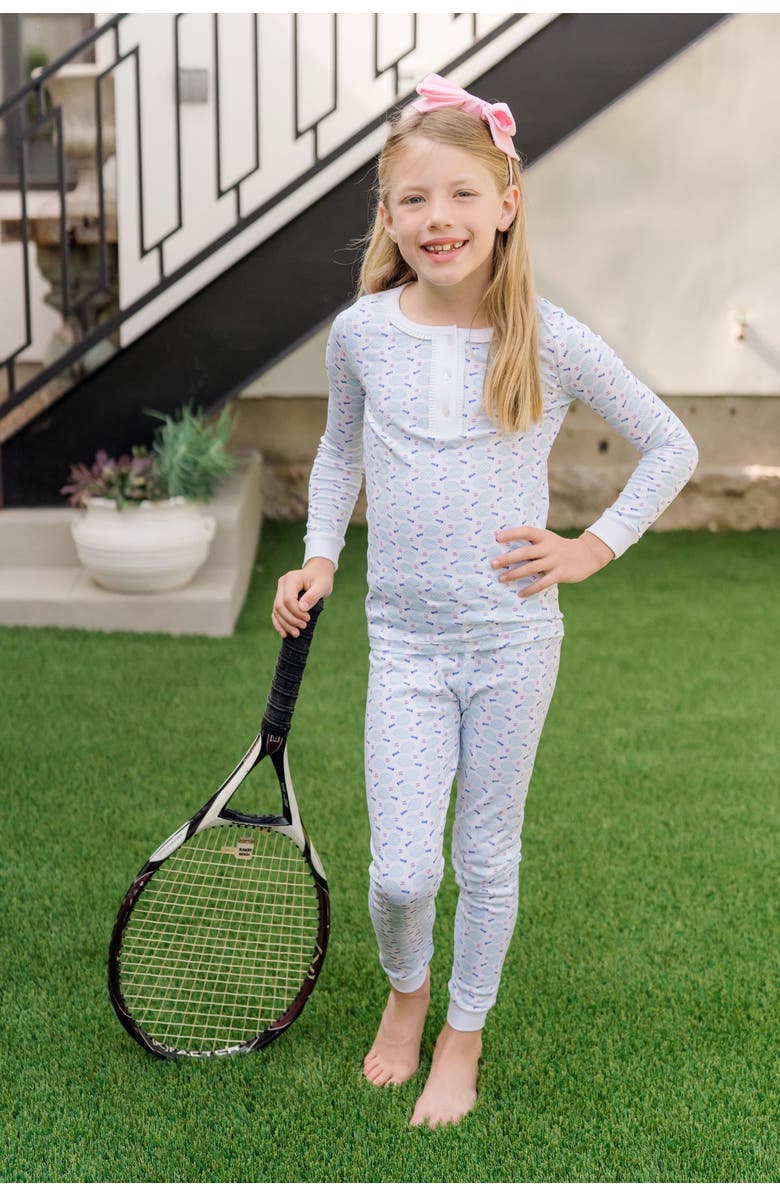 Lila and Hayes Alden Girls' Pajama Pant Set, Alternate, color, Tennis Match Pink