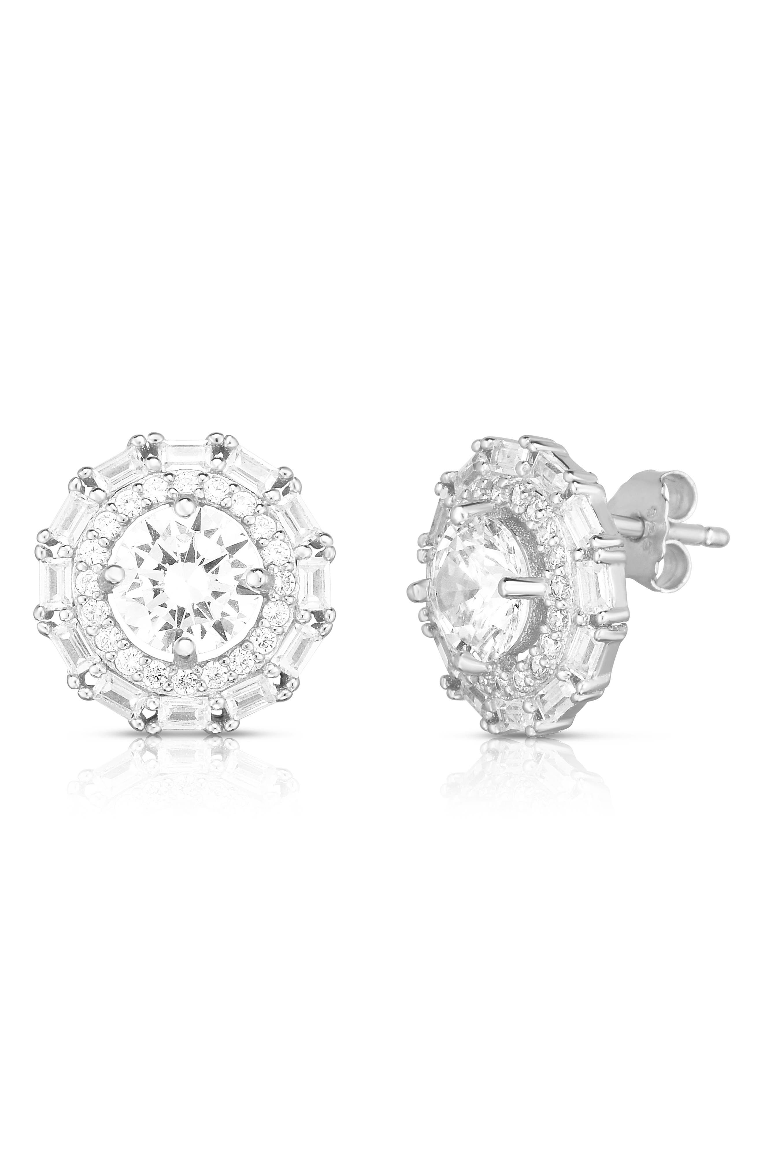 SPHERA MILANO Cubic Zirconia Double Halo Stud Earrings