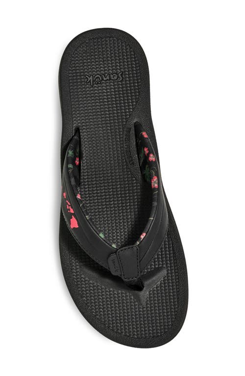 Sanuk Cosmic Aquarius Water Friendly Flip Flop In Black