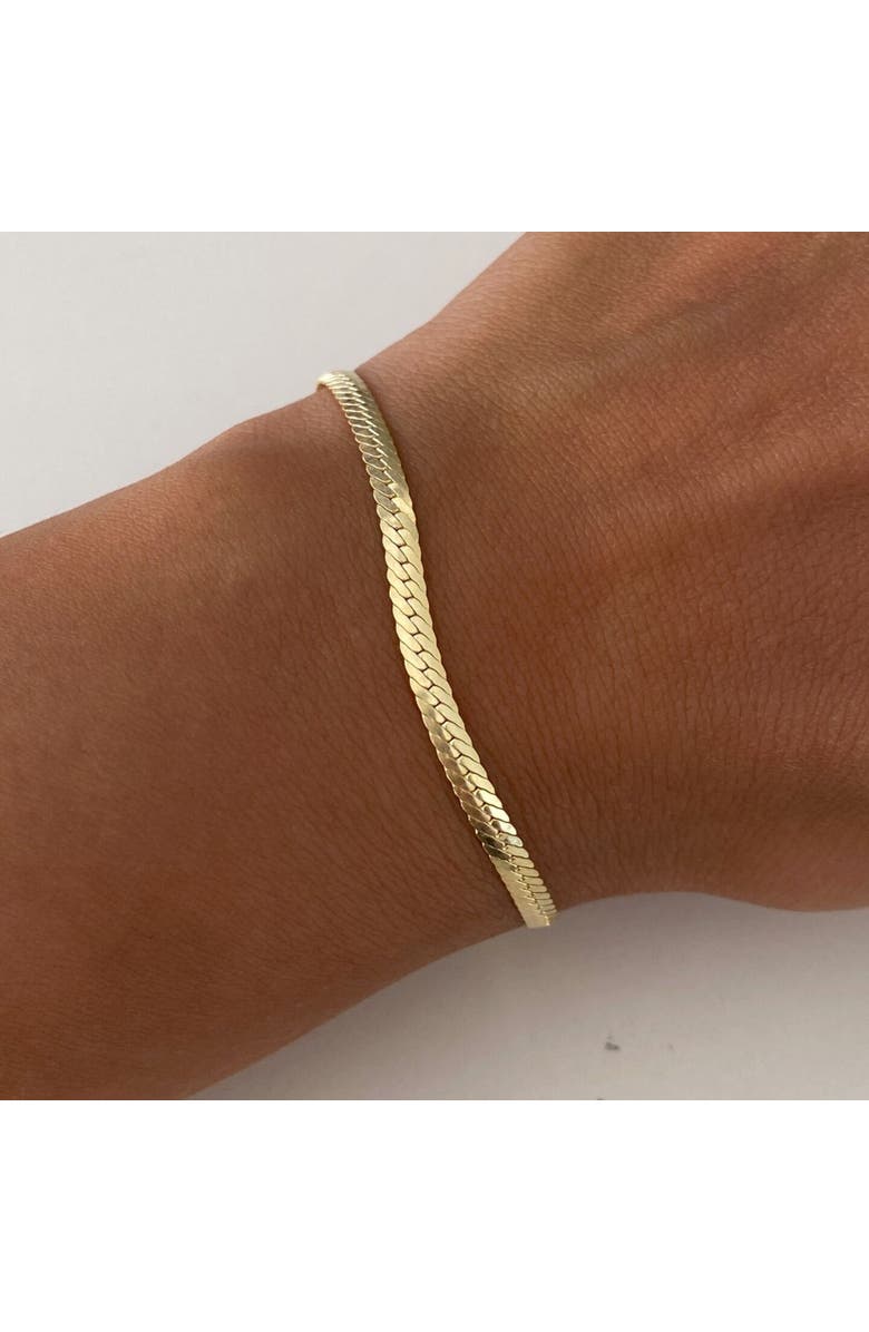 Spero London Italian Sterling Silver Herringbone Bracelet, Alternate, color, Gold