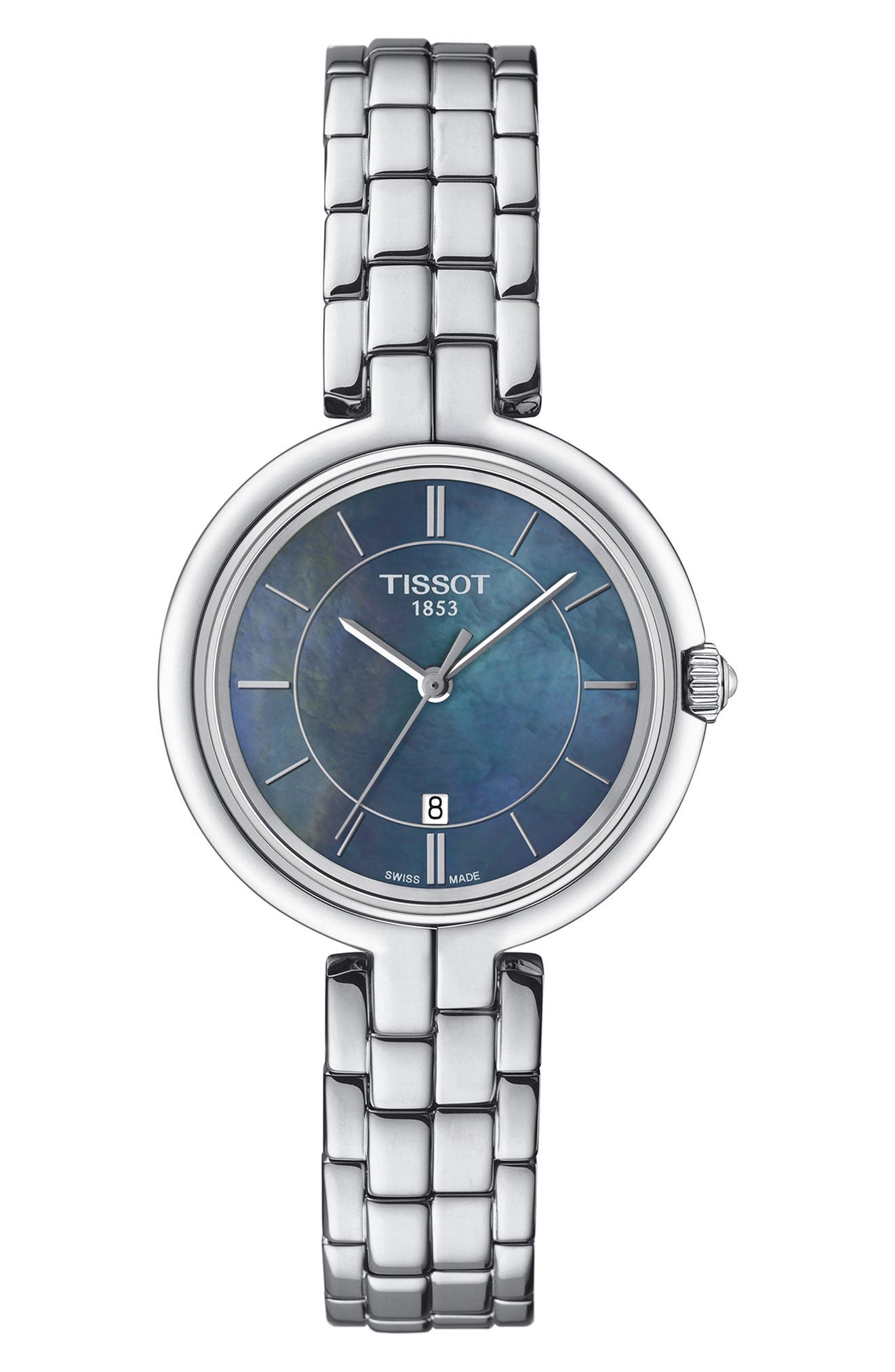 Tissot Flamingo Black Mother-of-Pearl Bracelet Strap Watch, 30mm