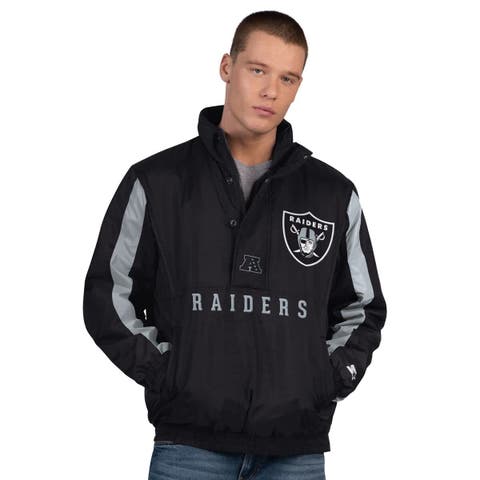 Men's Starter  Black Las Vegas Raiders Thursday Night Gridiron Half-Zip Jacket