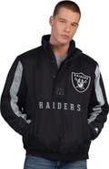 STARTER Men's Starter  Black Las Vegas Raiders Thursday Night Gridiron Half-Zip Jacket