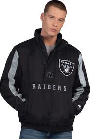 STARTER Men's Starter Black Las Vegas Raiders Thursday Night Gridiron Half-Zip Jacket