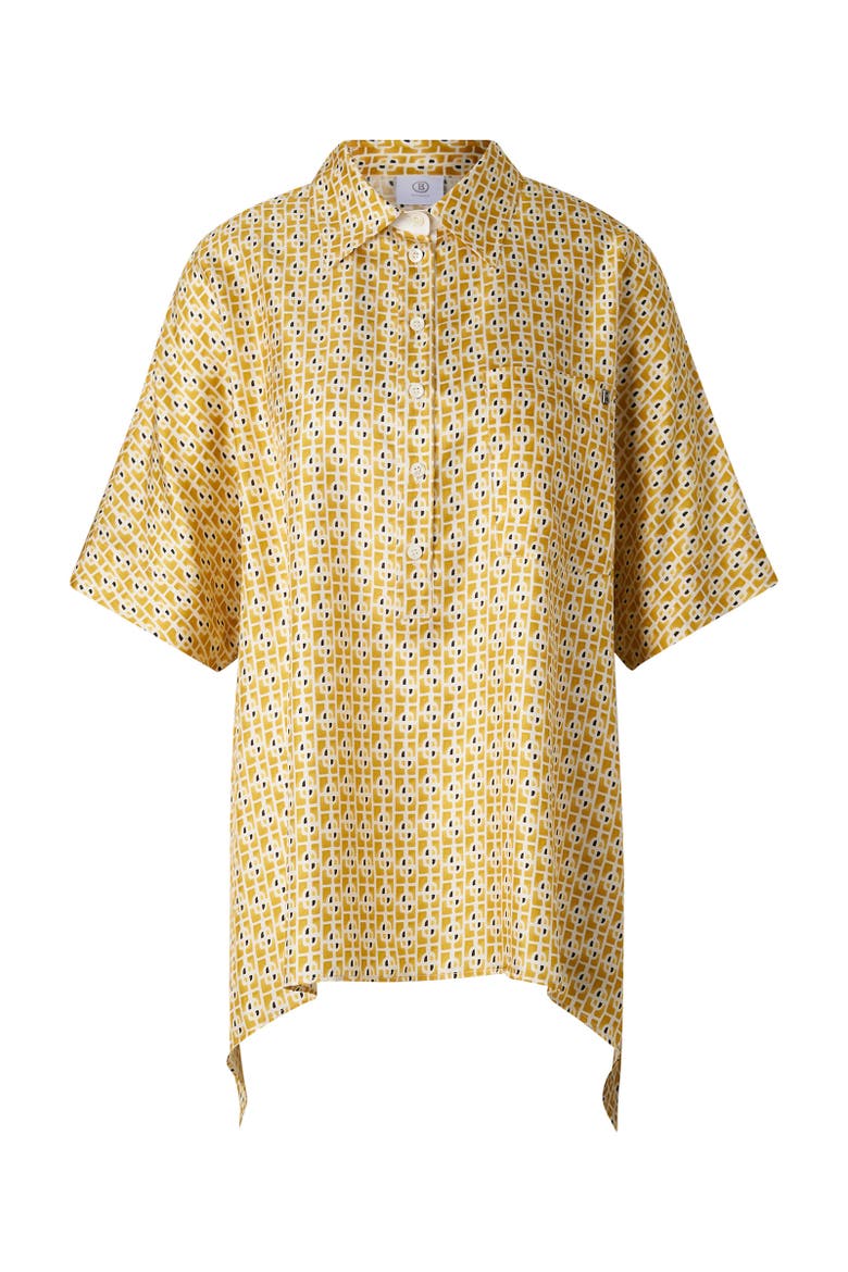 Elvira Silk Blouse, Main, color, Yellow/cream