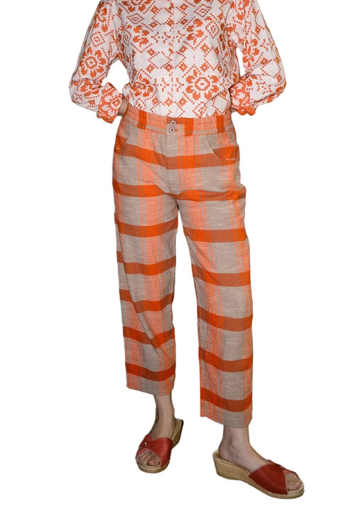 Nicky Button Fly Ankle Length Pants