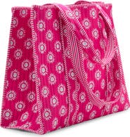MANGO TEEN Sun Print Quilted Tote Bag