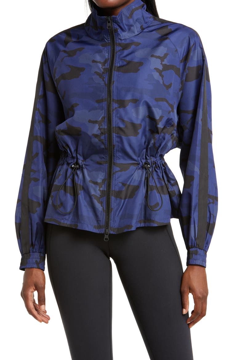 Tempest Water Repellent Peplum Jacket, Alternate, color, NAVY CAMO