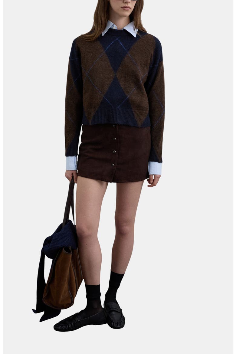 Suede midi skirt, Alternate, color, Darkbrown