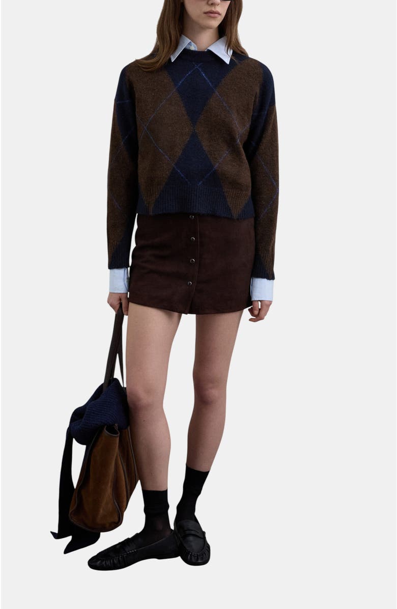 Scalpers Suede midi skirt, Alternate, color, Darkbrown