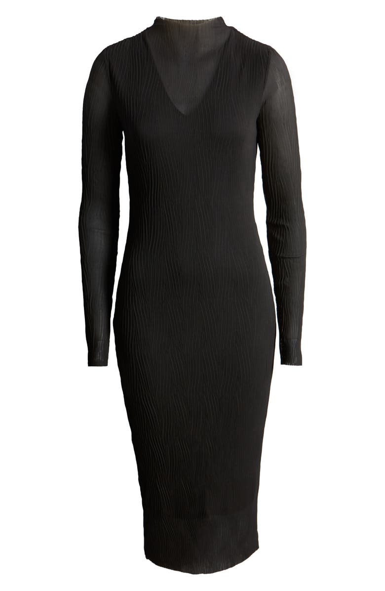 BOSS Long Sleeve Midi Dress, Alternate, color, Blk