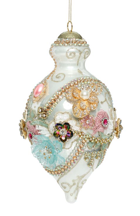 Kings Jewel Fancy Finial Ornament, White