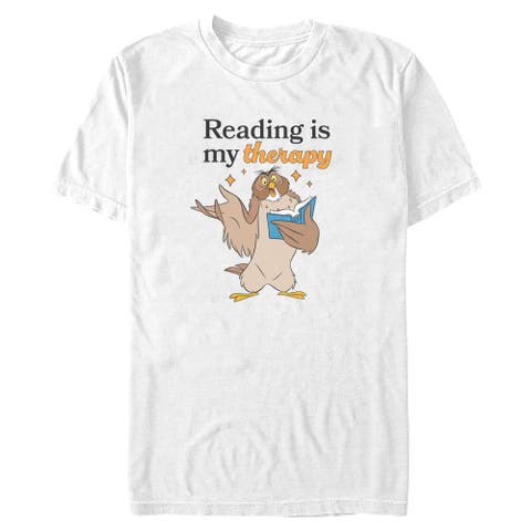Men's Owl Reading Is My Therapy Short Sleeve T-Shirt