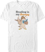 Winnie the Pooh Men's Owl Reading Is My Therapy Short Sleeve T-Shirt
