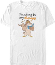 Winnie the Pooh Men's Owl Reading Is My Therapy Short Sleeve T-Shirt