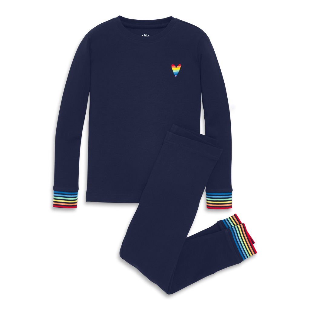 PRIMARY PRIMARY KIDS EMBROIDERED ORGANIC LONG SLEEVE PJ SET