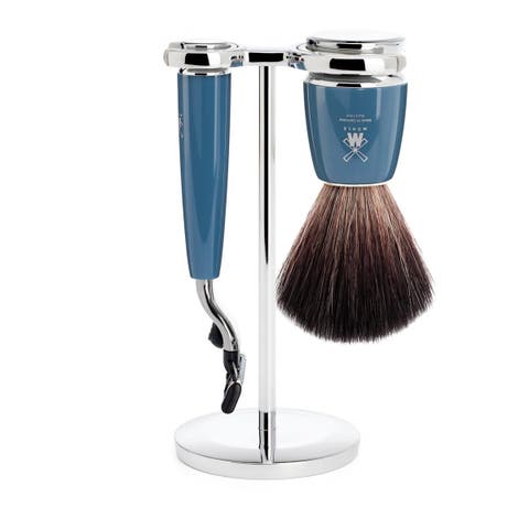 Rytmo Petrol Blue 3 Pc. Black Fibre / Mach3 Shaving Set