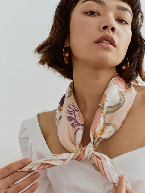 Lost Pattern Nyc The Dreamer Bandana Silk Scarf In Multi