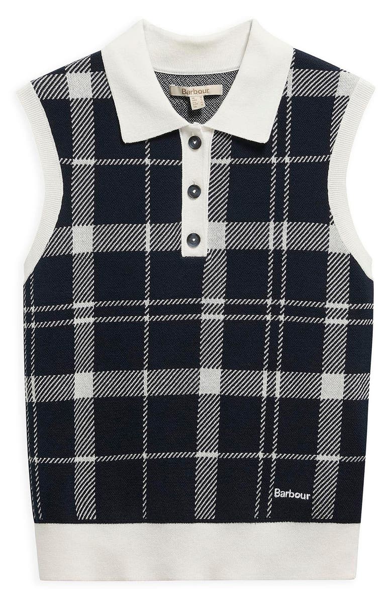Barbour Allerdale Plaid Sleeveless Polo Sweater, Alternate, color, Multi Check