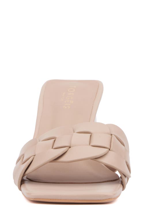 Torgeis Ela Woven Slide Sandal In Taupe