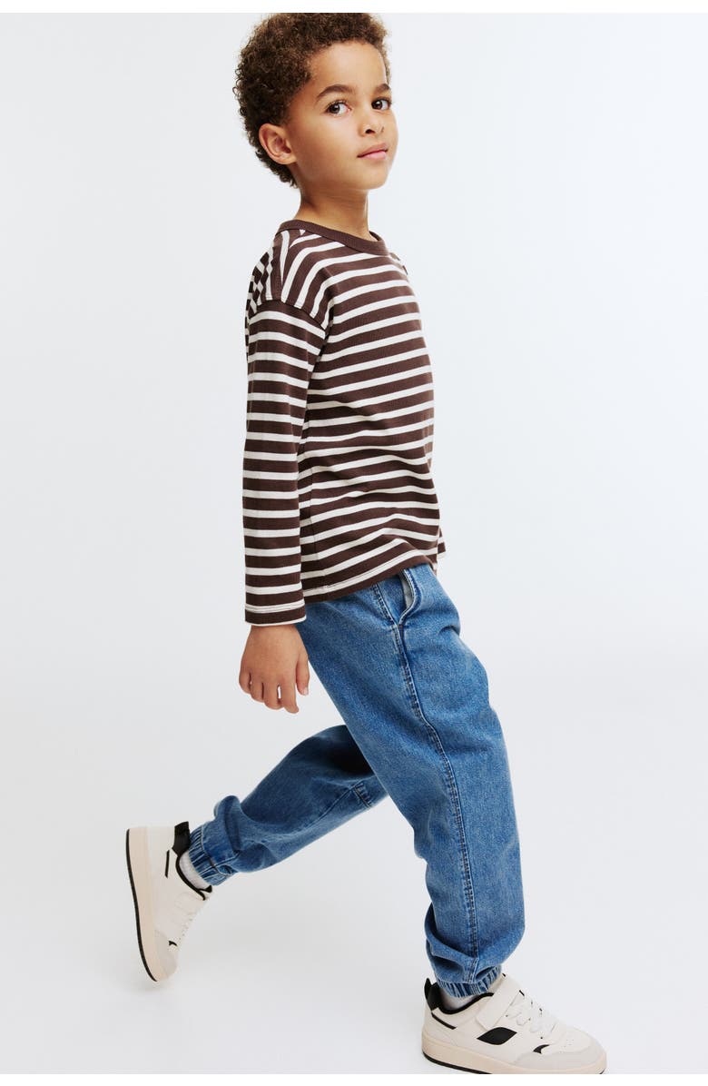 H&M 2-pack Cotton Joggers, Main, color, Denim Blue/Beige