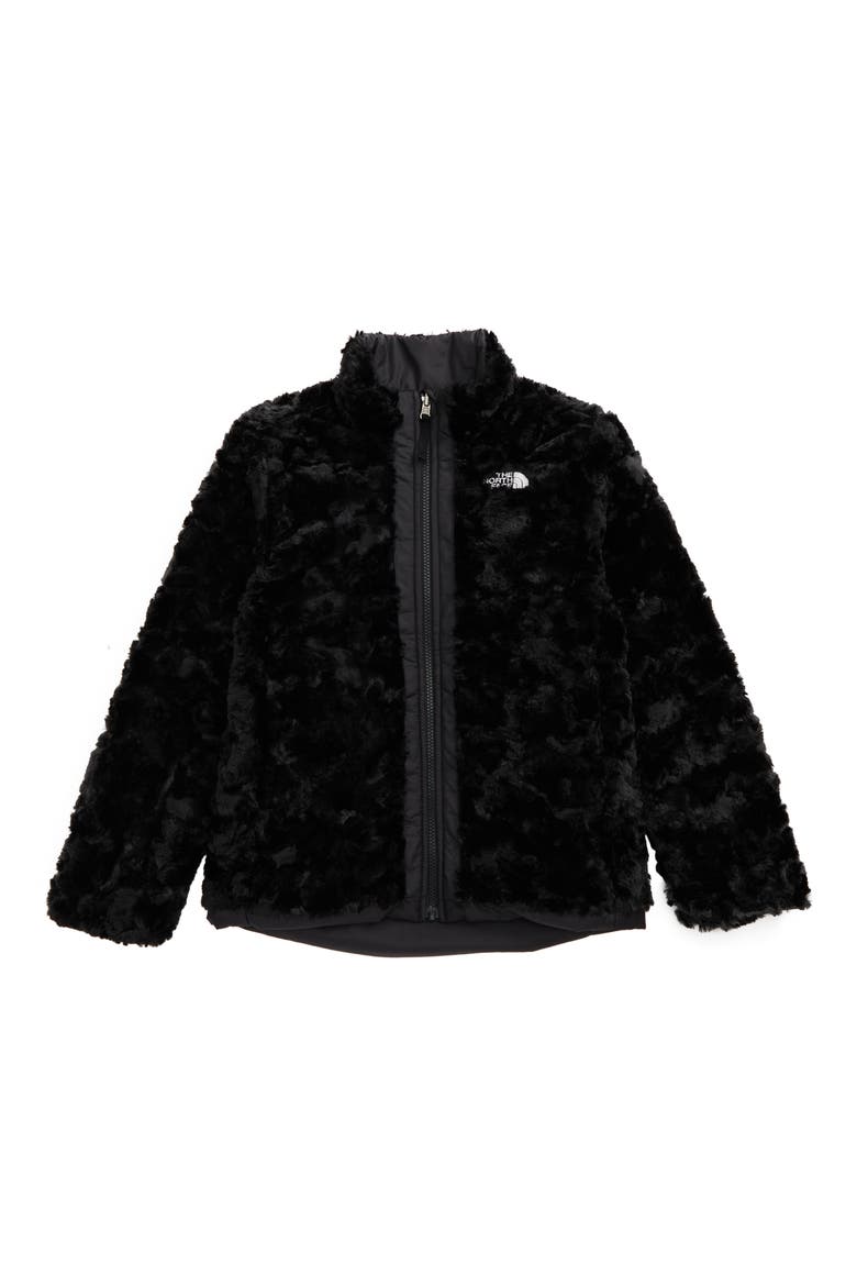 Kids' Mossbud Swirl Reversible Water Repellent Jacket, Alternate, color, TNF BLACK