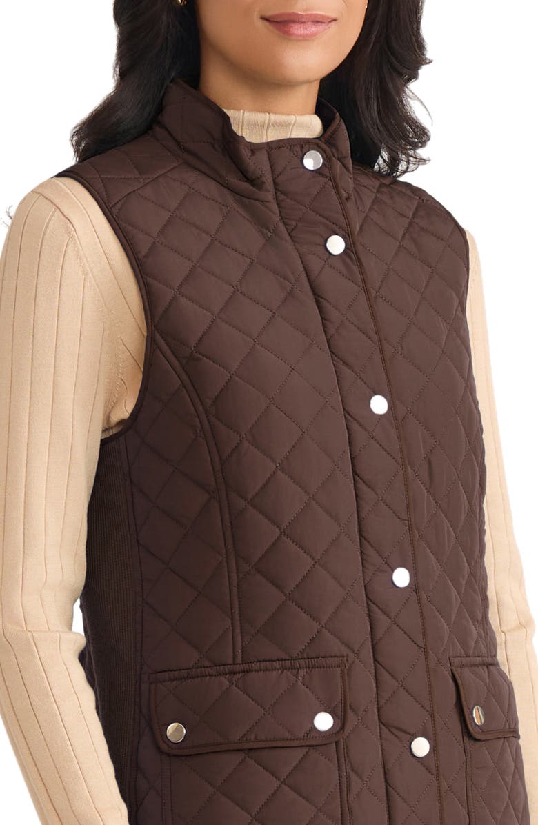 Jones New York Quilted Vest, Alternate, color, Coffee Bean