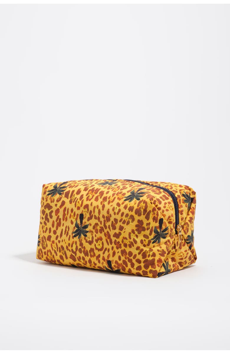 Bimba y Lola Large Leopard Palms Nylon Make-Up Case, Alternate, color, Leopard Yellow Palms