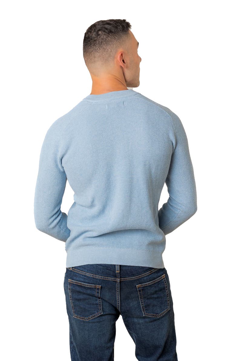 Hope & Henry Organic Sweater Henley, Alternate, color, Blue Heather