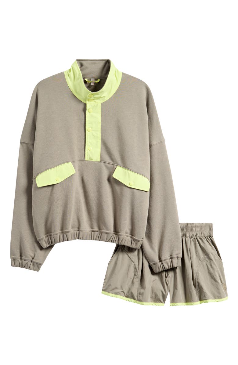 Free People FP Movement World Tour Pullover & Shorts Set, Alternate, color, Sage Stone Combo