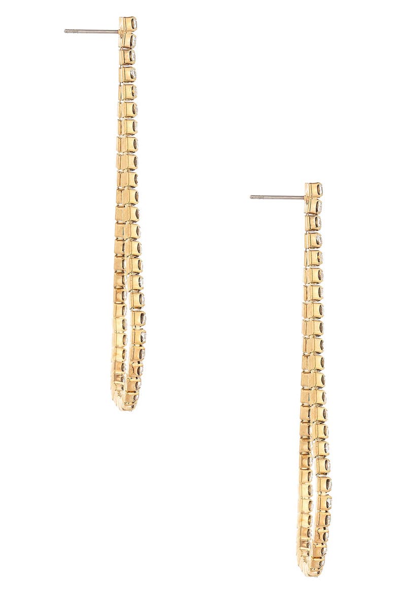 Crystal Teardrop Frontal Earrings, Alternate, color, GOLD