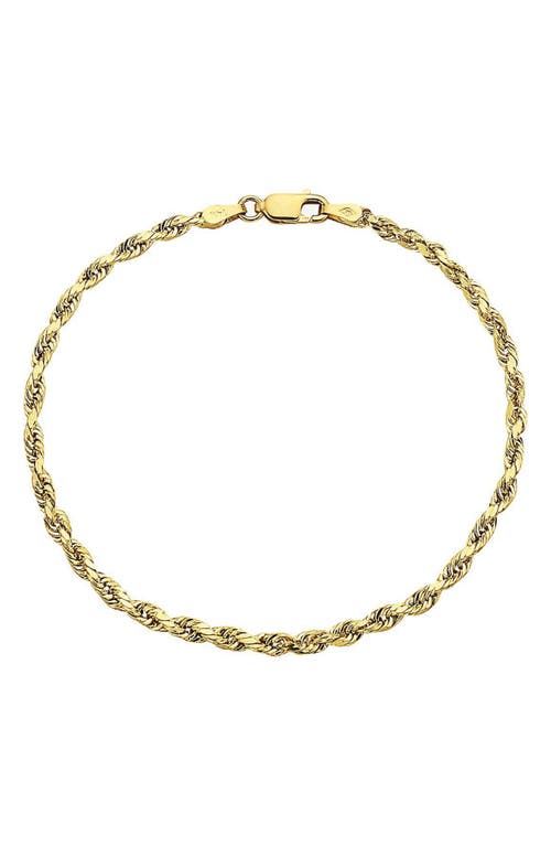 Best Silver 10k Gold 3mm Rope Chain Necklace In Gold