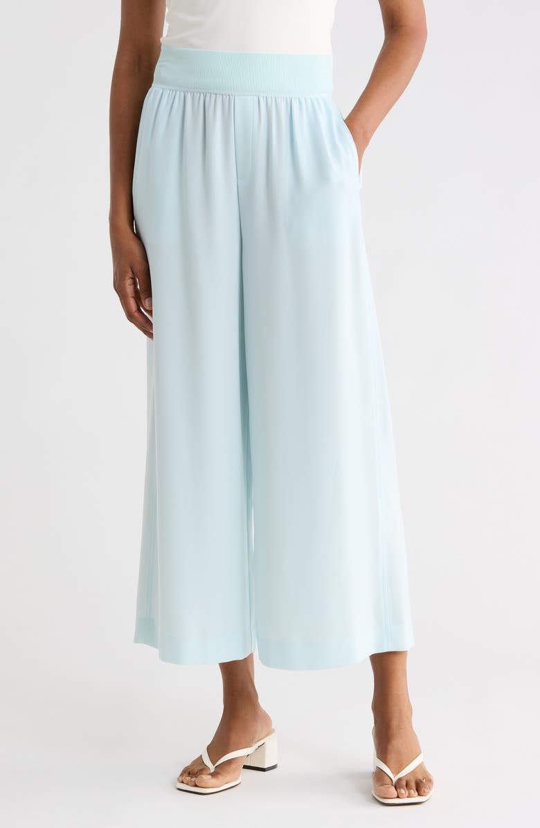 Theory Crop Wide Leg Pull-On Pants, Main, color, Saltwater