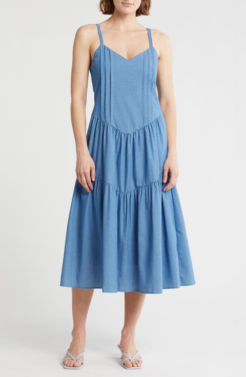 Tie Back Denim Dress